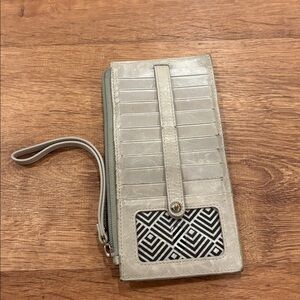 HOBO Silver Wristlet Clutch